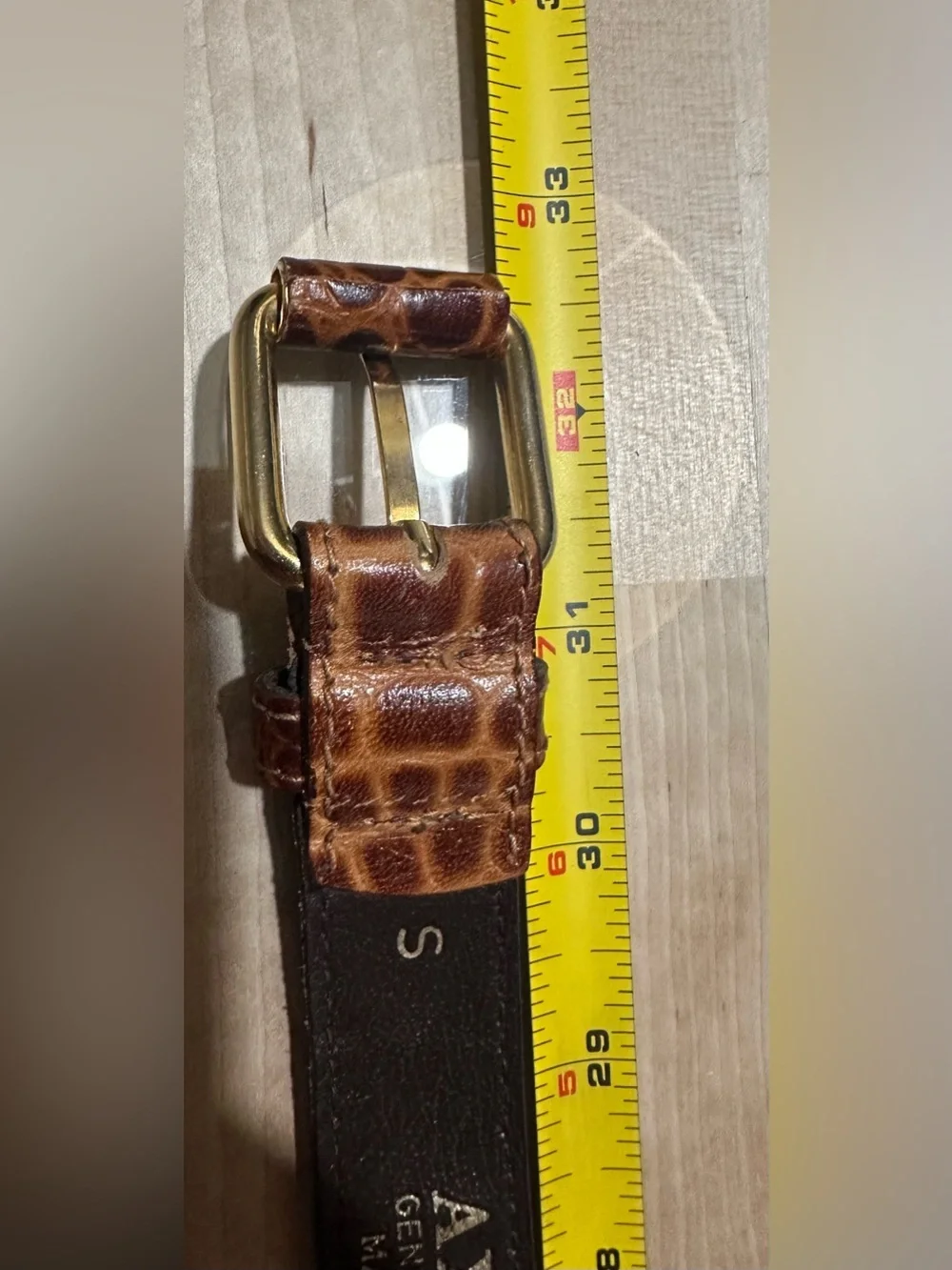 Axcess Genuine Leather Chain Link Belt Size Small S Made Italy Alligator Print